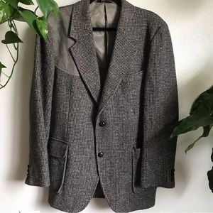 VTG Pendleton Grey Herringbone Tweed Wool Blazer Sports Coat
